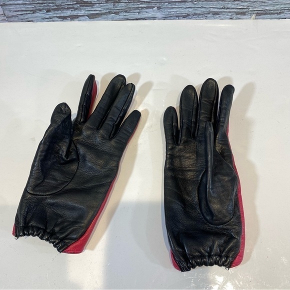 Gap Ladies Pink and Black Leather Gloves Size S M - Picture 2 of 7